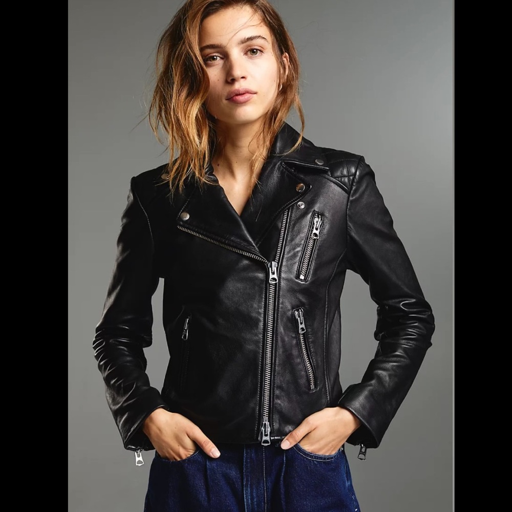 Aritzia Richards Leather Biker Jacket